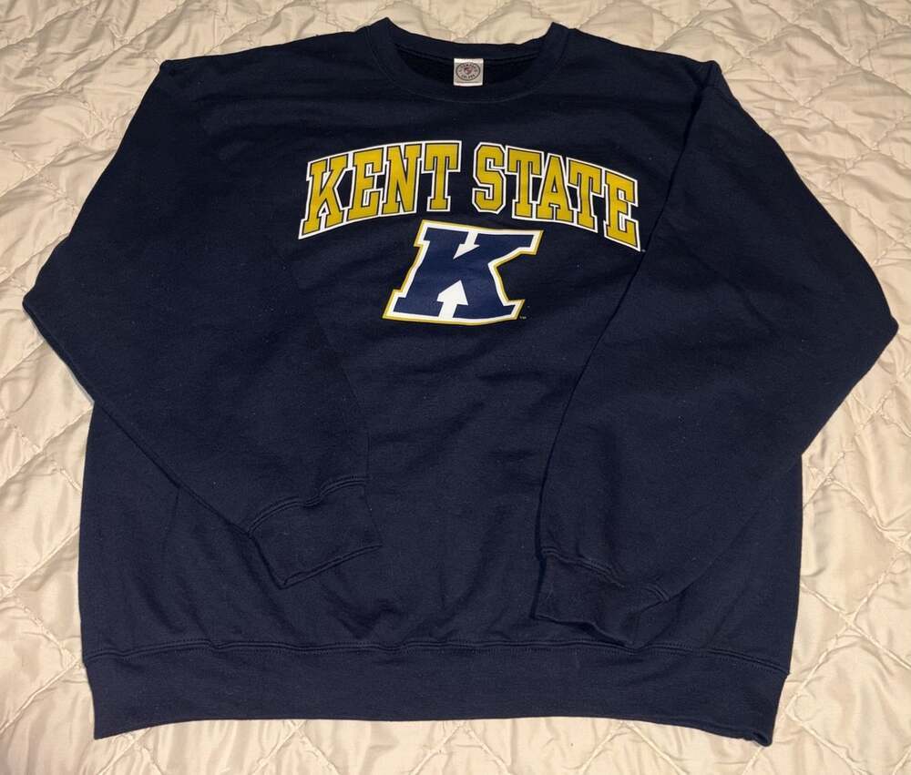 Vintage-Style Kent State University Navy Blue Crewneck Sweatshirt